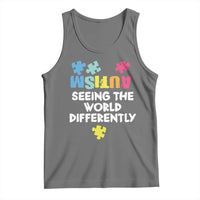 Autism Seeing The World Differently Tank Top Autistic Autism Awareness Puzzle