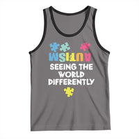 Autism Seeing The World Differently Tank Top Autistic Autism Awareness Puzzle