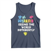 Autism Seeing The World Differently Tank Top Autistic Autism Awareness Puzzle