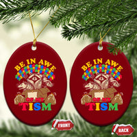 Funny Autism Awareness Ceramic Ornament Be In Awe Of My 'Tism Autistic Raccoon Opossum Skunk