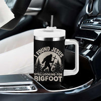 I Found Jesus Still Looking For Bigfoot Tumbler With Handle Funny Christian Sasquatch Forest