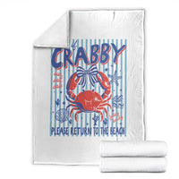 If Crabby Please Return To The Beach Throw Blanket Funny Summer Girl