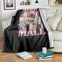 Alpha Male Cat Throw Blanket Funny Rainbow Kitten Meme Bootleg