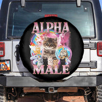 Alpha Male Cat Spare Tire Cover Funny Rainbow Kitten Meme Bootleg