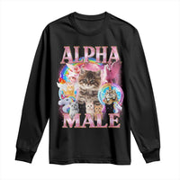 Alpha Male Cat Long Sleeve Shirt Funny Rainbow Kitten Meme Bootleg