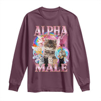 Alpha Male Cat Long Sleeve Shirt Funny Rainbow Kitten Meme Bootleg