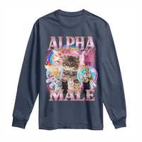 Alpha Male Cat Long Sleeve Shirt Funny Rainbow Kitten Meme Bootleg