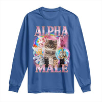Alpha Male Cat Long Sleeve Shirt Funny Rainbow Kitten Meme Bootleg