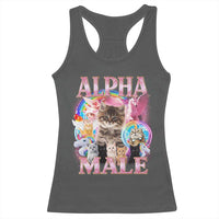 Alpha Male Cat Racerback Tank Top Funny Rainbow Kitten Meme Bootleg