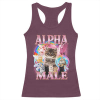 Alpha Male Cat Racerback Tank Top Funny Rainbow Kitten Meme Bootleg