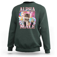 Alpha Male Cat Sweatshirt Funny Rainbow Kitten Meme Bootleg