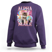 Alpha Male Cat Sweatshirt Funny Rainbow Kitten Meme Bootleg