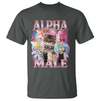 Alpha Male Cat T Shirt Funny Rainbow Kitten Meme Bootleg