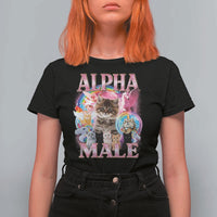 Alpha Male Cat T Shirt For Women Funny Rainbow Kitten Meme Bootleg