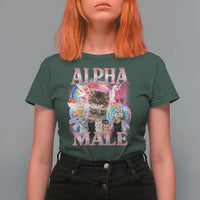 Alpha Male Cat T Shirt For Women Funny Rainbow Kitten Meme Bootleg