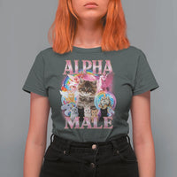 Alpha Male Cat T Shirt For Women Funny Rainbow Kitten Meme Bootleg