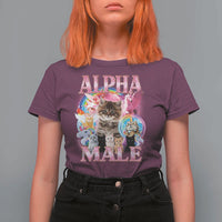 Alpha Male Cat T Shirt For Women Funny Rainbow Kitten Meme Bootleg