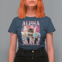 Alpha Male Cat T Shirt For Women Funny Rainbow Kitten Meme Bootleg