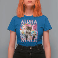 Alpha Male Cat T Shirt For Women Funny Rainbow Kitten Meme Bootleg