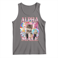 Alpha Male Cat Tank Top Funny Rainbow Kitten Meme Bootleg
