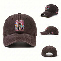 Alpha Male Cat Washed Cotton Baseball Cap Funny Rainbow Kitten Meme Bootleg