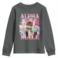 Alpha Male Cat Youth Sweatshirt Funny Rainbow Kitten Meme Bootleg