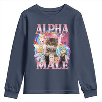 Alpha Male Cat Youth Sweatshirt Funny Rainbow Kitten Meme Bootleg