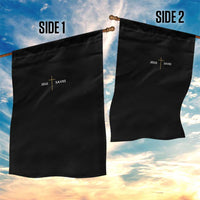 Jesus Saves Garden Flag Cross Subtle Christian Minimal Religious Faith