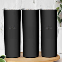 Jesus Saves Skinny Tumbler Cross Subtle Christian Minimal Religious Faith