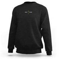 Jesus Saves Sweatshirt Cross Subtle Christian Minimal Religious Faith