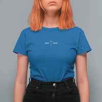 Jesus Saves T Shirt For Women Cross Subtle Christian Minimal Religious Faith