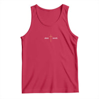 Jesus Saves Tank Top Cross Subtle Christian Minimal Religious Faith