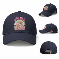 Alpha Male Funny Cat Baseball Cap Vintage 90s Kitten Rainbow Floral Butterflies