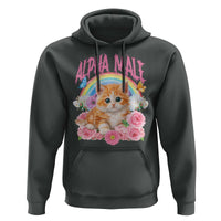 Alpha Male Funny Cat Hoodie Vintage 90s Kitten Rainbow Floral Butterflies