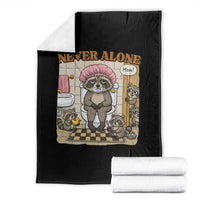 Never Alone Raccoon Mom Throw Blanket Funny Mama Life Mothers Day
