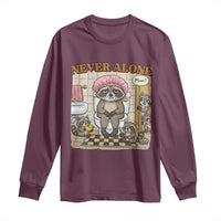 Never Alone Raccoon Mom Long Sleeve Shirt Funny Mama Life Mothers Day