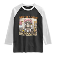 Never Alone Raccoon Mom Raglan Shirt Funny Mama Life Mothers Day
