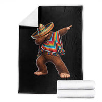 Mexican Bigfoot Dabbing Cinco de Mayo Funny Fiesta Throw Blanket