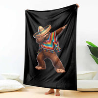 Mexican Bigfoot Dabbing Cinco de Mayo Funny Fiesta Throw Blanket