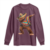 Mexican Bigfoot Dabbing Cinco de Mayo Funny Fiesta Long Sleeve Shirt