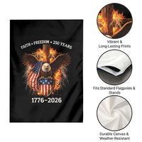 Faith Freedom 250 Years Garden Flag Christian USA Independence 1776 2026 Bald Eagle