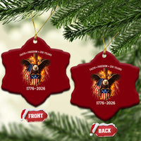 Faith Freedom 250 Years Ceramic Ornament Christian USA Independence 1776 2026 Bald Eagle