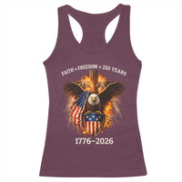 Faith Freedom 250 Years Racerback Tank Top Christian USA Independence 1776 2026 Bald Eagle