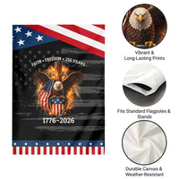 Faith Freedom 250 Years Patriotic Garden Flag Christian USA Independence 1776 2026 Bald Eagle