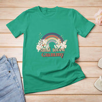 Grandma T Shirt For Women Most Loved Grammy Retro Groovy - Wonder Print Shop