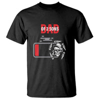 Dad Of Two Sons T Shirt Dad Of Two Sons Funny Skeleton Low Battery Father's Day - Wonder Print Shop