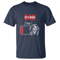 Dad Of Two Sons T Shirt Dad Of Two Sons Funny Skeleton Low Battery Father's Day - Wonder Print Shop