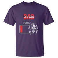 Dad Of Two Sons T Shirt Dad Of Two Sons Funny Skeleton Low Battery Father's Day - Wonder Print Shop