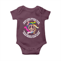 Make Lying Wrong Again Make America Think Again Baby Onesie Human’s Rights Hand Peace