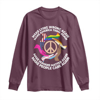 Make Lying Wrong Again Make America Think Again Long Sleeve Shirt Human’s Rights Hand Peace